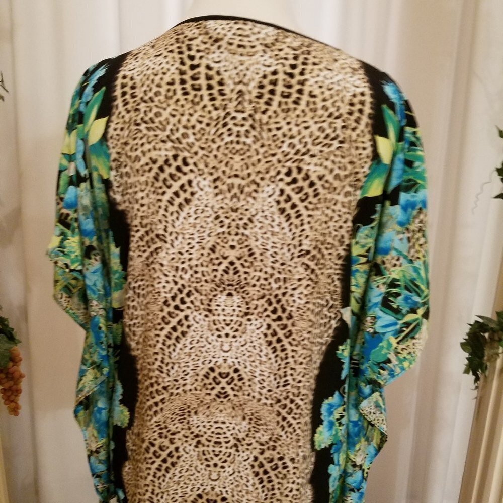 Dana Buchman coverup leopard flower print NWOT M - Picture 5 of 7